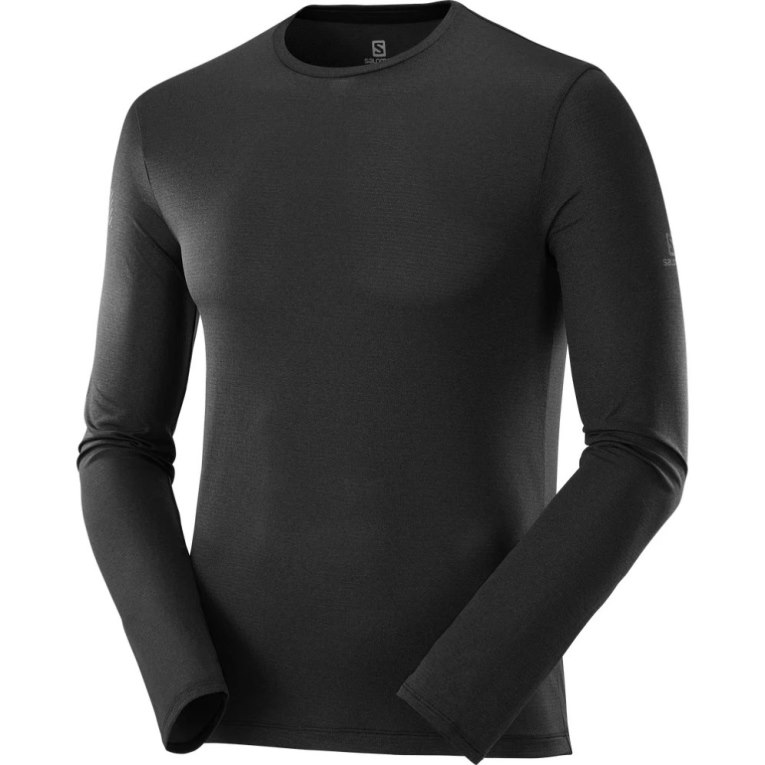 Camiseta Salomon Agile Long Sleeve Hombre Negros | MX WHUR853